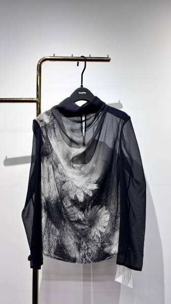 Hand-Painted Floral Long Sleeve Top