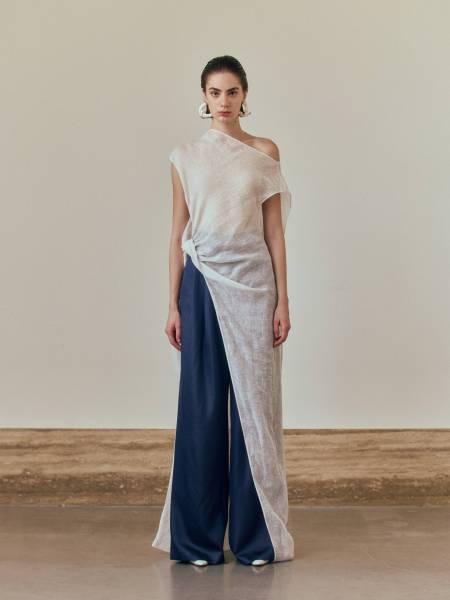 Linen Side Twist Dress