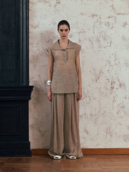 Pleated Linen Pants