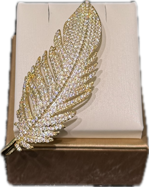 Feather Gold Brooch (S)