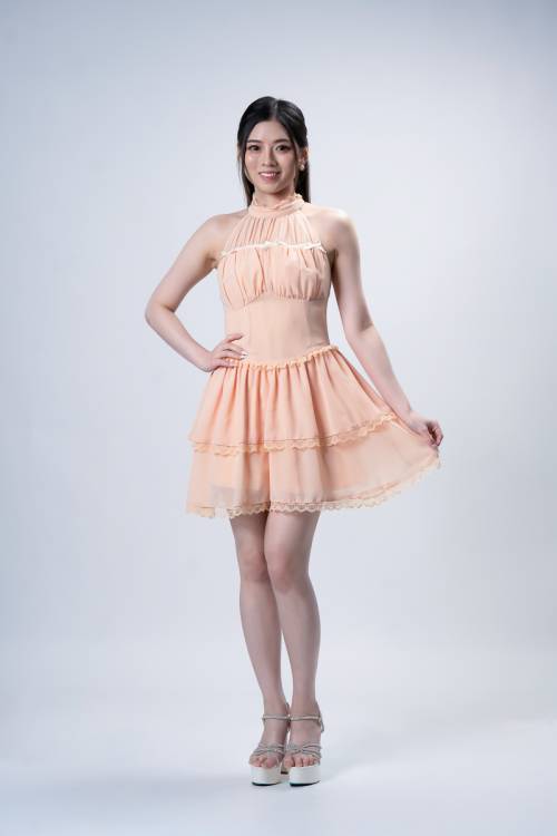 Ruffle Dress With Halter Neck